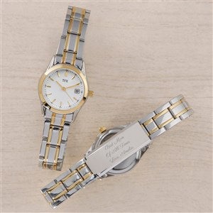Message to Mom TFX By Bulova Engraved Two Tone Watch - 48023