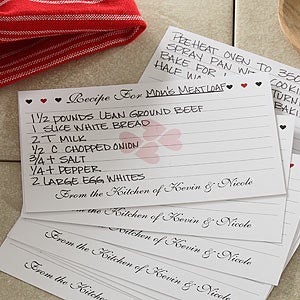 Printed 3" x 5" Recipe Cards - Recipe For Love - 4803-C