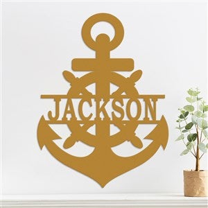 Personalized Anchor Steel Sign- Gold - 48040D-G