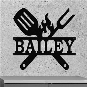Personalized Grill Master Steel Sign - Black - 48045D-B