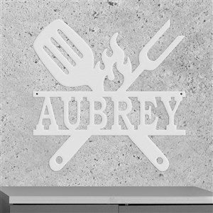 Personalized Grill Master Steel Sign - Silver - 48045D-S