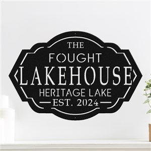 Personalized Lake House Steel Sign- Black - 48046D-B