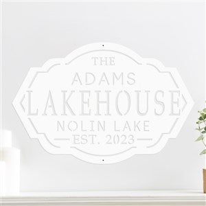 Personalized Lake House Steel Sign- White - 48046D-W