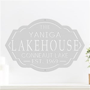 Personalized Lake House Steel Sign- Silver - 48046D-S