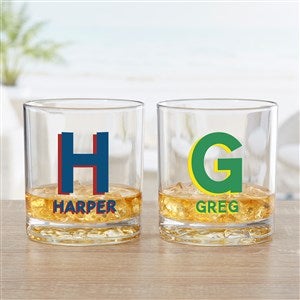 Shadow Monogram Personalized Tritan Whiskey Glass - 48049-N