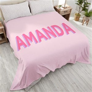 Shadow Name Personalized 90x90 Plush Queen Fleece Blanket - 48057-QU