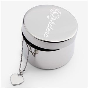 Birth Flower Name Personalized Keepsake Box - 48062