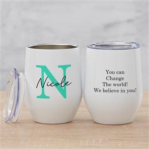 Simple Signature Personalized Stainless Insulated Wine Cup - 48076