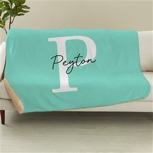 Signature Initial Personalized Sherpa Fleece Blanket - 60x80 - 48082-SL