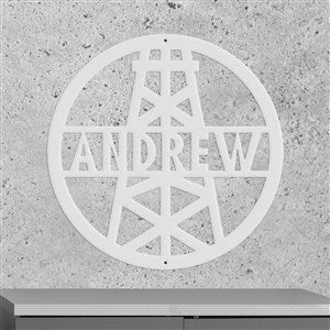 Personalized Oil Derrick Steel Sign- Silver - 48088D-S