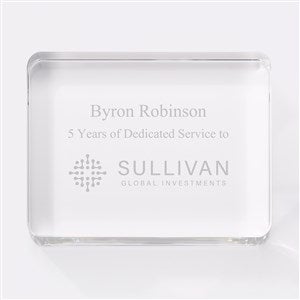 Personalized Logo Crystal Rectangle Paperweight - 48089