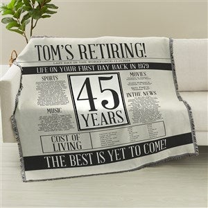 Officially Retired Personalized 56x60 Woven Throw - 48092-A