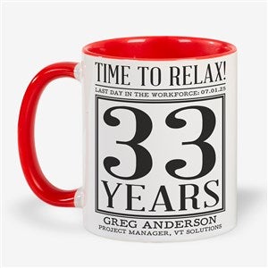 Officially Retired Personalized Mug 11 oz.- Red - 48093-R