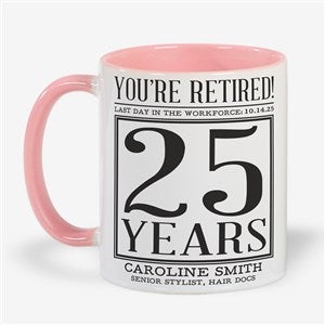 Officially Retired Personalized Mug 11 oz.- Pink - 48093-P