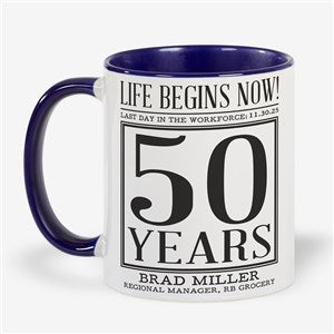 Officially Retired Personalized Mug 11 oz.- Blue - 48093-BL