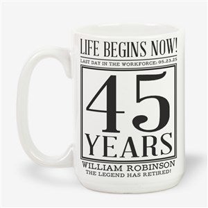 Officially Retired Personalized Mug 15 oz.- White - 48093-L