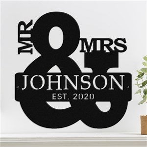 Personalized Mr. And Mrs. Steel Sign- Black - 48110D-B