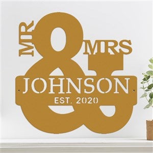 Personalized Mr. And Mrs. Steel Sign- Gold - 48110D-G