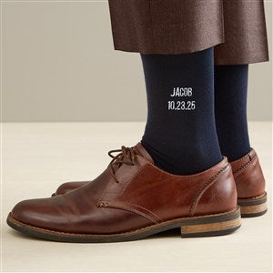 Wedding Day Embroidered Navy Sock - 48118-N