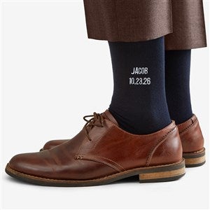 Wedding Day Embroidered Navy Socks - 1 Pair - 48118-N