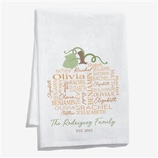 Fall Repeating Name  Pumpkins Personalized Flour Sack Towel - 48138