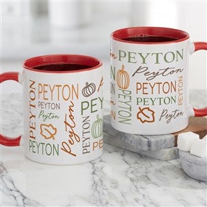 Fall Repeating Name Personalized Coffee Mug 11 oz.- Red - 48142-R