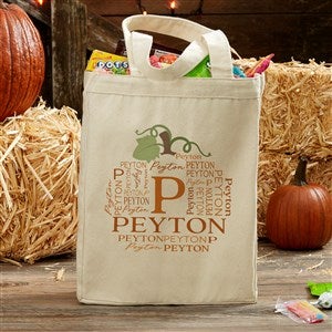 Fall Repeating Name Personalized Canvas Tote Bag- 14 x 10 - 48150-S