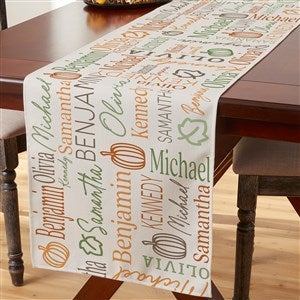 Fall Repeating Name Personalized Table Runner - 16 x 96 - 48151