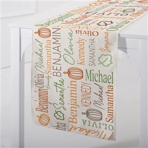 Fall Repeating Name Personalized Table Runner - 16" x 96"