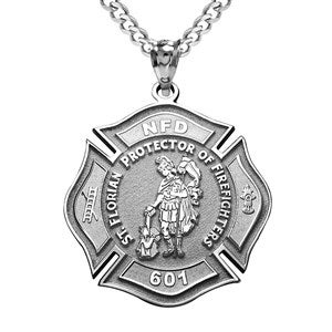 Custom Saint Florian Badge Necklace - 48158D