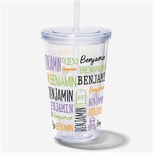 Halloween Repeating Name Personalized 17 oz. Insulated Acrylic Tumbler - 48164