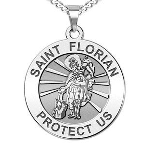 Custom Saint Florian Engraved Pendant - 48165D