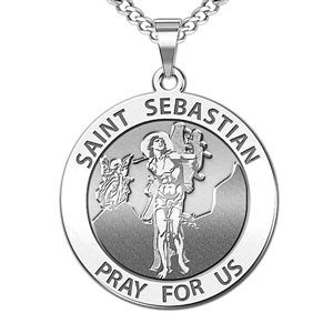 Custom Saint Sebastian Engraved Pendant - 48178D