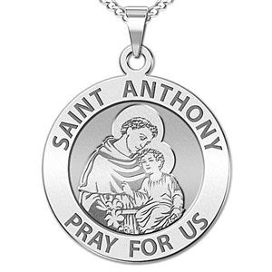 Custom Saint Anthony Engraved Pendant - 48183D