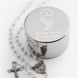 First Communion Icons Personalized Rosary Case - 48184
