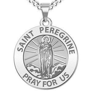 Custom Saint Peregrine Engraved Pendant - 48185D