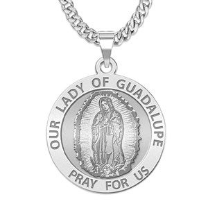 Custom Saint Guadalupe Engraved Pendant - 48229D