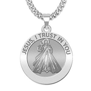 Custom Divine Mercy Engraved Pendant - 48230D