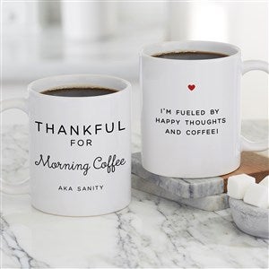 Thankful For Personalized Coffee Mug 11 oz.- White - 48246-S