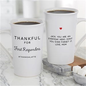 Thankful For Personalized Latte Mug 16 oz.- White - 48246-U