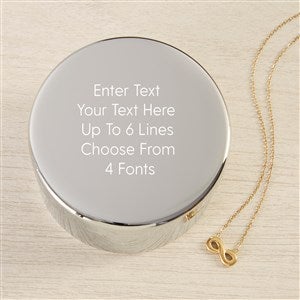 Write Your Own Personalized Round Jewelry Box Set-Gold Infinity Necklace - 48306-GI