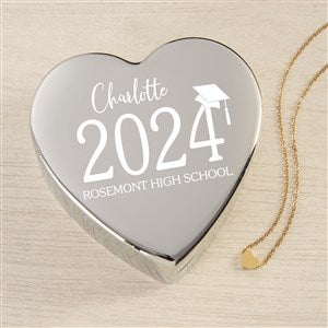 Classic Graduation Personalized Heart Jewelry Box with Gold Heart Necklace - 48318-GH