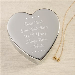 Write Your Own  Personalized Heart Jewelry Box Set-Gold Infinity Necklace - 48321-GH