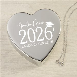 Classic Graduation Personalized Heart Jewelry Box Set-Silver Infinity Necklace - 48323-SH
