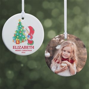 Precious Moments® Holly Jolly Personalized Ornament-2.85" Glossy- 2 Sided - 48329-2S