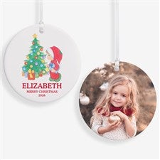Precious Moments Holly Jolly Personalized Ornament-2.85quot; Glossy- 2 Sided - 48329-2S