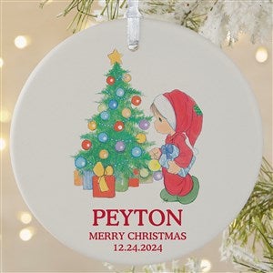 Precious Moments® Holly Jolly Personalized Ornament-3.75quot; Matte- 1 Sided - 48329-1L