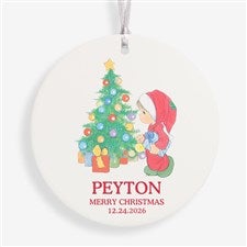 Precious Moments Holly Jolly Personalized Ornament-3.75quot; Matte- 1 Sided - 48329-1L
