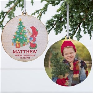 Precious Moments®  Holly Jolly Personalized Ornament-3.75" Wood- 2 Sided - 48329-2W