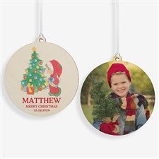 Precious Moments Holly Jolly Personalized Ornament-3.75quot; Wood- 2 Sided - 48329-2W